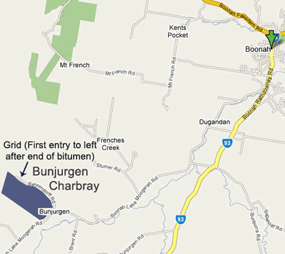 Map showing location of Bunjurgen Charbray Cattle Stud
